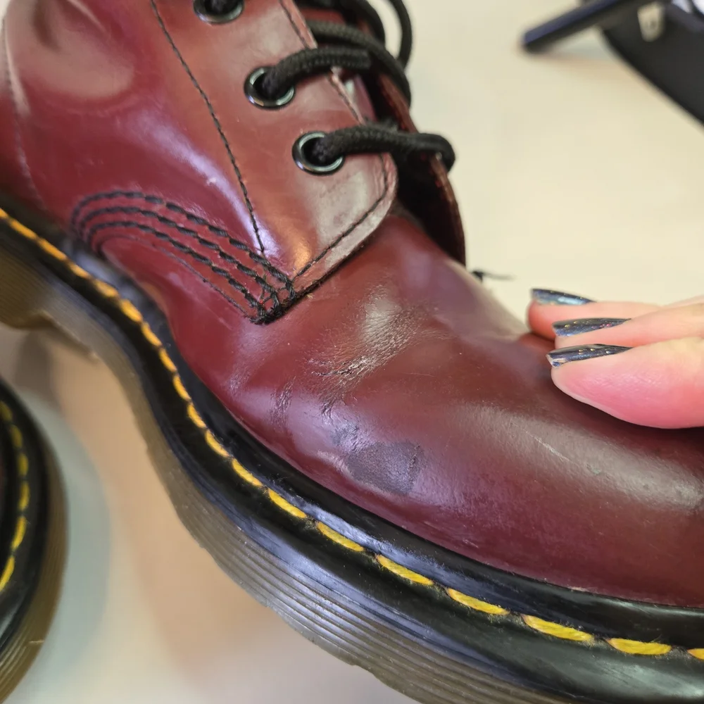 Dr. Martens Doc Martens Burgundy Leather 1460 Grunge Combat Boots 8 11821 - Picture 8 of 16